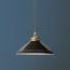 Ted ceramic shade in black with stone interior