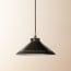 Ted ceramic shade in black with stone interior
