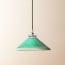 Ted ceramic shade in bottle green with stone interior