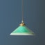 Ted ceramic shade in bottle green with stone interior