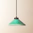 Ted ceramic shade in bottle green with stone interior