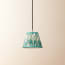 18cm pendant shade in teal Zaraband gathered linen by GP & J Baker