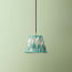 18cm pendant shade in teal Zaraband gathered linen by GP & J Baker