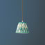 18cm pendant shade in teal Zaraband gathered linen by GP & J Baker