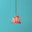 18cm pendant shade in red Zaraband gathered linen by GP & J Baker