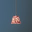 18cm pendant shade in red Zaraband gathered linen by GP & J Baker