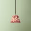 18cm pendant shade in red Zaraband gathered linen by GP & J Baker
