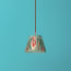 18cm pendant shade in red aqua Bokhara gathered linen by GP & J Baker