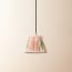 18cm pendant shade in blush Bokhara gathered linen by GP & J Baker