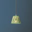 18cm pendant shade in green blue Bokhara gathered linen by GP & J Baker