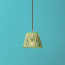 18cm pendant shade in green blue Bokhara gathered linen by GP & J Baker