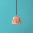 18cm pendant shade in red aqua Tuffley gathered cotton by GP & J Baker