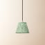 18cm pendant shade in green blue Tuffley gathered cotton by GP & J Baker