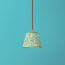 18cm pendant shade in green blue Tuffley gathered cotton by GP & J Baker