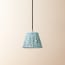 18cm pendant shade in denim Tuffley gathered cotton by GP & J Baker