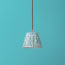 18cm pendant shade in denim Tuffley gathered cotton by GP & J Baker