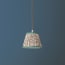 18cm pendant shade in aqua red Tuffley gathered cotton by GP & J Baker