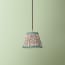 18cm pendant shade in aqua red Tuffley gathered cotton by GP & J Baker
