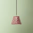 18cm pendant shade in oxblood block printed Dotty gathered cotton by GP & J Baker