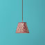 18cm pendant shade in oxblood block printed Dotty gathered cotton by GP & J Baker