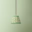 18cm pendant shade in green and white block printed Dotty gathered cotton by GP & J Baker