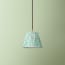 18cm pendant shade in aqua block printed Dotty gathered cotton by GP & J Baker