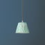18cm pendant shade in aqua block printed Dotty gathered cotton by GP & J Baker