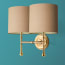 Double Parker wall fitting in antique brass