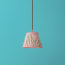 18cm pendant shade in aqua pink block printed Dotty gathered cotton by GP & J Baker