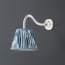 IP44 Swan neck wall fitting in chrome