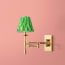 Three fold wall fitting in antique brass