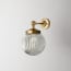 Mini elbow wall fitting IP44 in antique brass