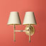 Double Raymond wall fitting in antique brass