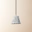 18cm pendant bloomer shade in blue ticking linen