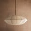 Large UFO pendant shade in white silk with white tape