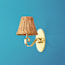 Tagliatelle rechargeable wall fitting in antique brass