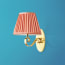 Tagliatelle rechargeable wall fitting in antique brass