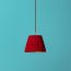 18cm Straight empire pendant shade in Scarlet Silk Velvet
