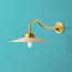 IP44 Swan neck wall fitting in antique brass