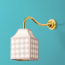 IP44 Swan neck wall fitting in antique brass