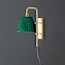 Tiree wall fitting in antiqued brass with external flex in olive green