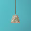 18cm scalloped pendant shade in leafy arbour Rambling Rose linen by Morris & Co.