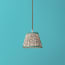 18cm pendant shade in aqua red Tuffley gathered cotton by GP & J Baker