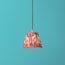 18cm pendant shade in red Zaraband gathered linen by GP & J Baker