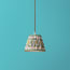 18cm pendant shade in blue and green Small Ikat Spot linen by GP & J Baker