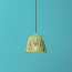 18cm pendant shade in green blue Bokhara gathered linen by GP & J Baker