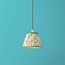18cm pendant shade in boughs green and rose Bower printed cotton by Morris & Co