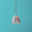 18cm pendant shade in indigo and barbed berry Bower printed cotton by Morris & Co.