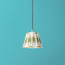 18cm pendant shade in grey green egg & spoon silk ikat