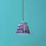 18cm straight empire pendant shade in denim tie dyed cotton